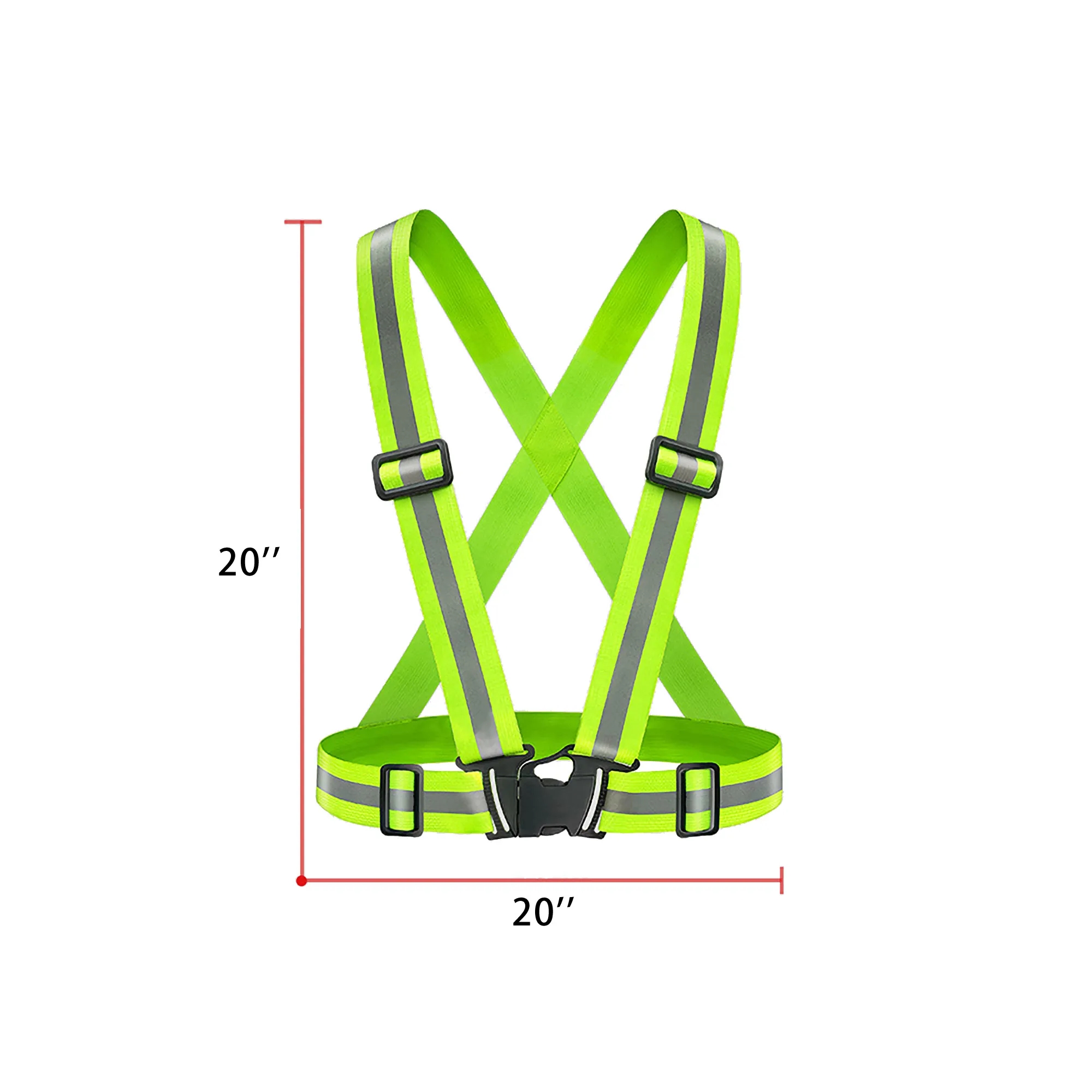 Reflective Running Vest Adjustable Lightweight Safety 2