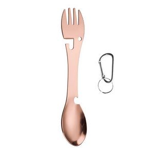 Versatile 2 In 1 Dual Head Stainless Steel Fork Spoon With Carabiner 6