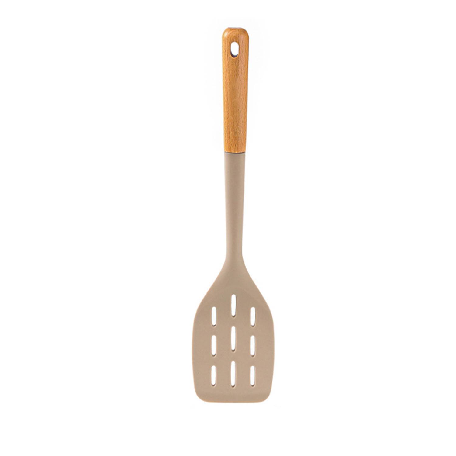 7Pcs Silicone Kitchen Utensils Set w/ Wooden Handle 6