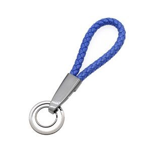 Woven PU Leather Keychain With Long Buckle 3