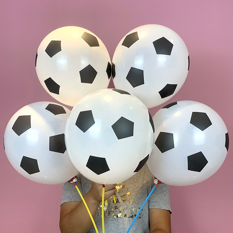 12 inch Thick White Football Pattern Printing Balloon 2