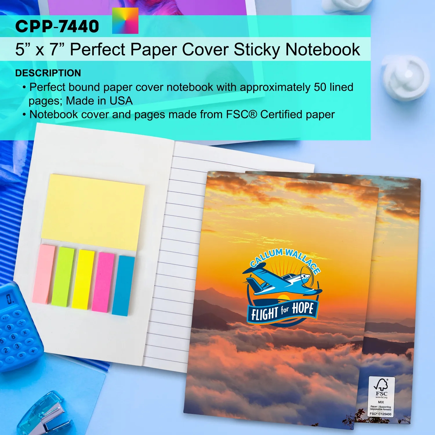 5" x 7" Perfect Paper Cover Sticky Notebook 4