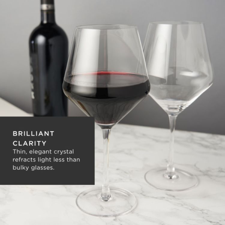 Viski® Raye Angled Crystal Burgundy Glass, set of 2 6