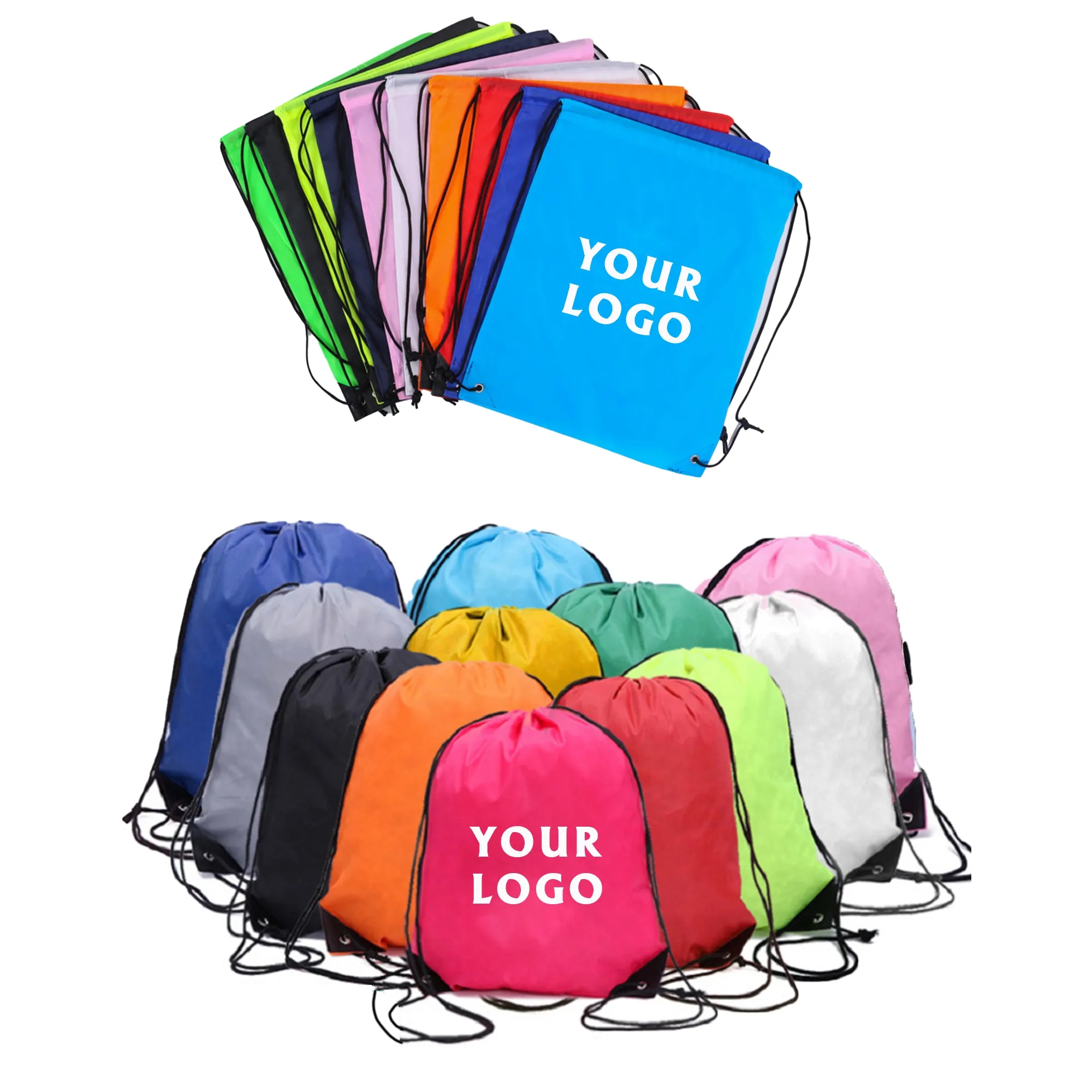MOQ100 Polyester Drawstring Bags 2