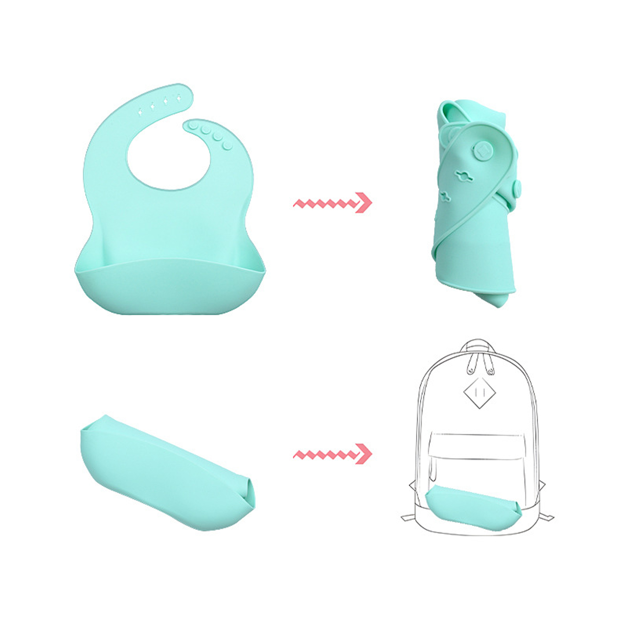 Adjustable Cute Silicone Soft Baby Bib 3