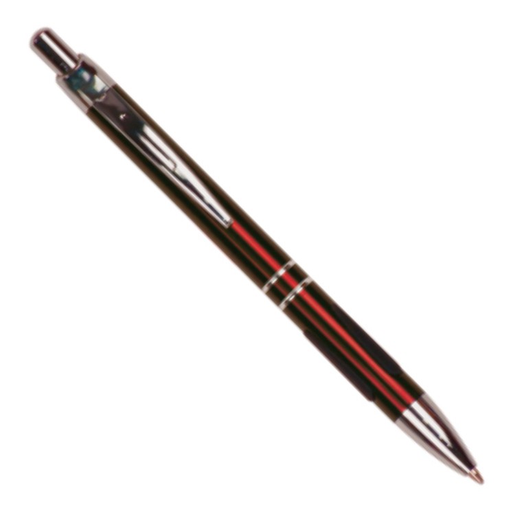 Laser Engraved Burgundy Ball Point Pen with Rubber Gripper 1