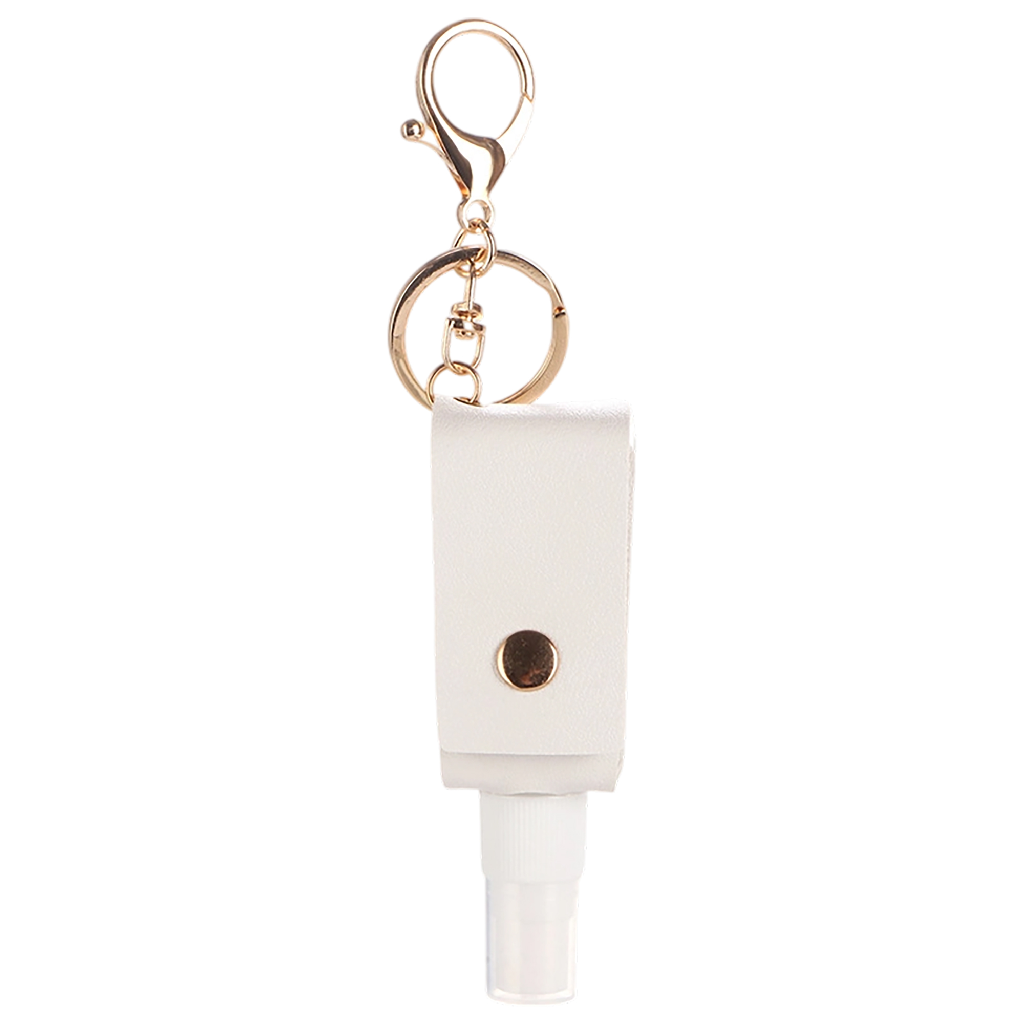 Leather Strap Key Ring With Mini Spray Bottle One Ounce Capacity 4.3" By 1.3" 1