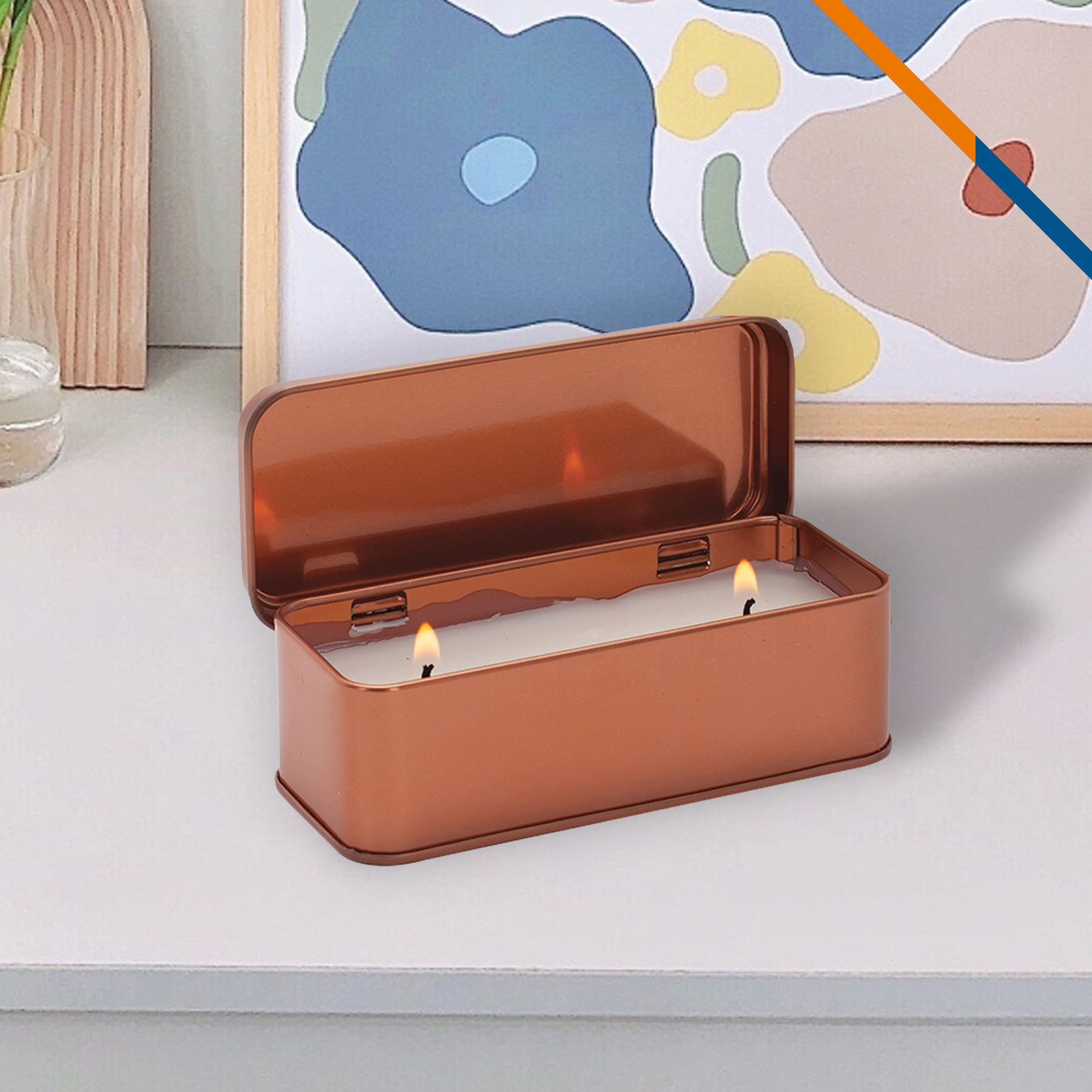 Lumi Scented Copper Rectangular Candle - 2.25 OZ. 2