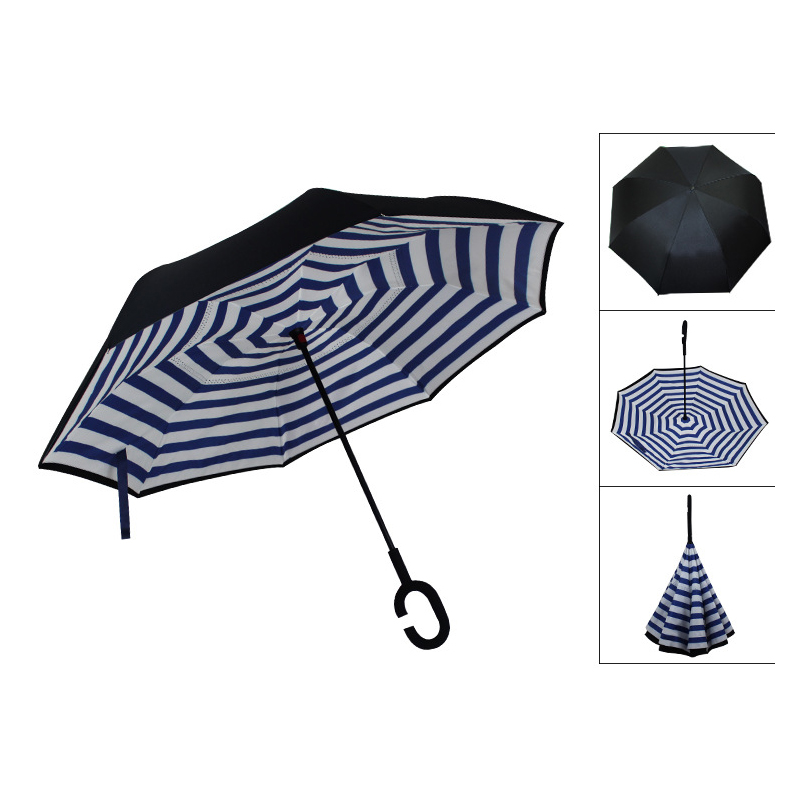Inverted Reverse Umbrella with C-Shaped Handle 13
