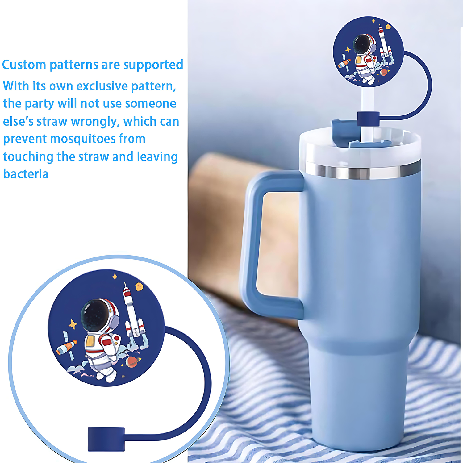 Dustproof Cute Silicone Straw Topper Cap 8