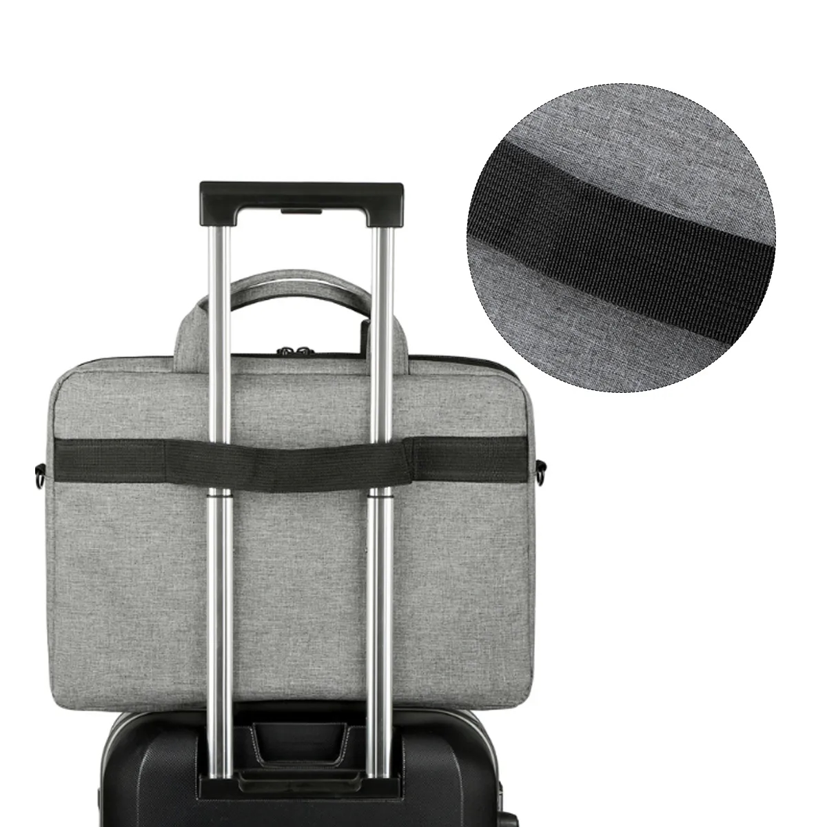15.6" Laptop Briefcase With Luggage Trolley Sleeve Office 6
