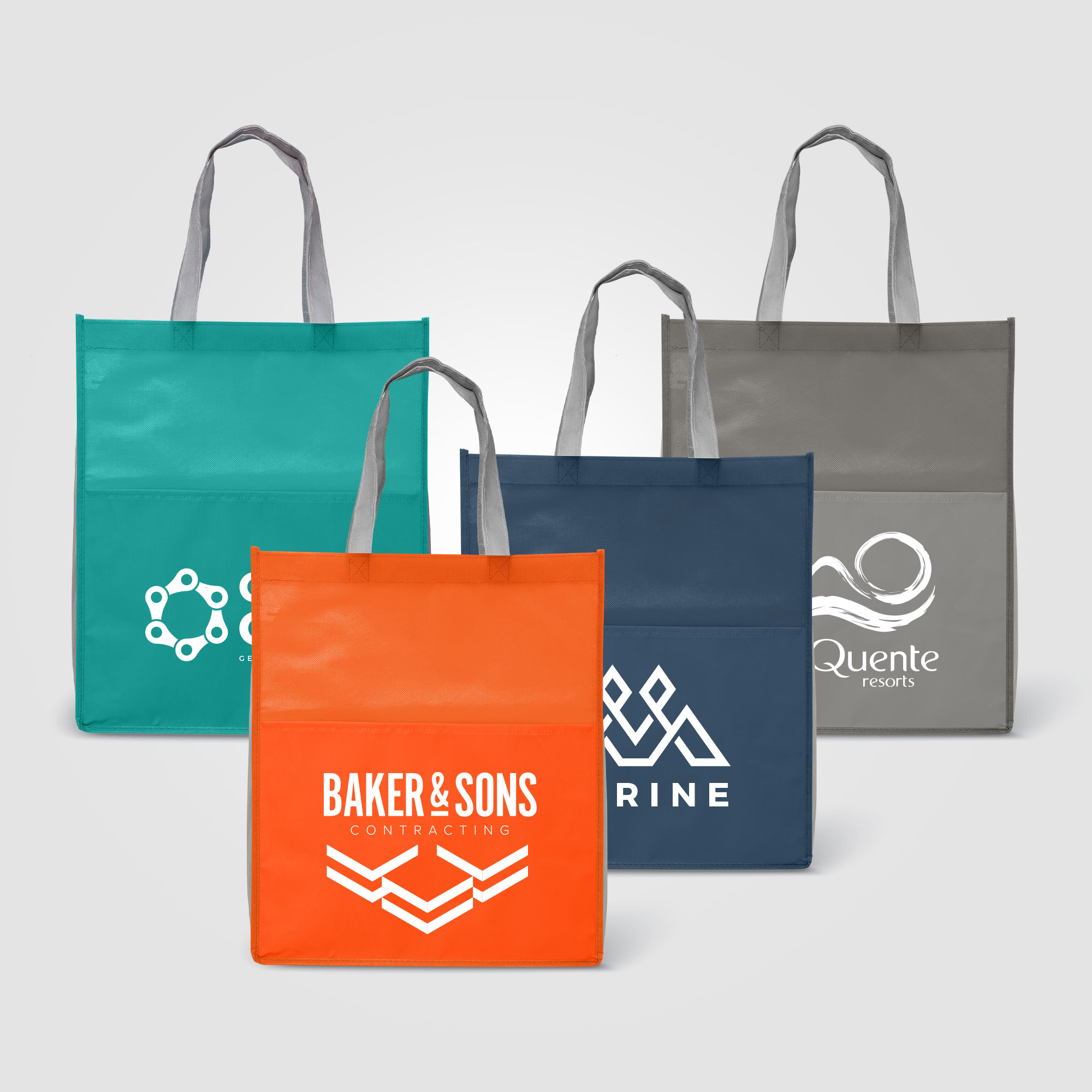 Rome RPET - Recycled Non-Woven Tote with 210D RPET Pocket 10