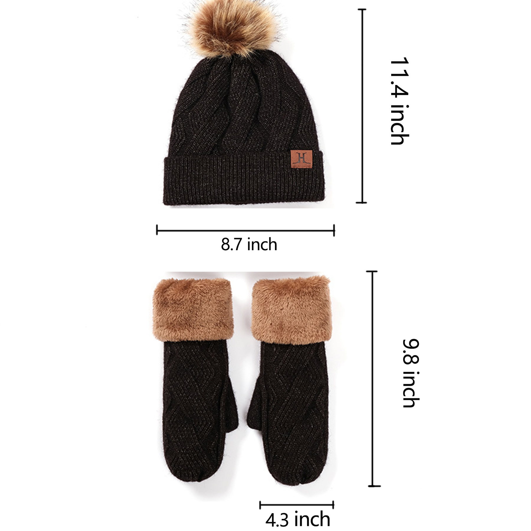 Winter Fashion Outdoor Windproof Hat Gloves Sets 4