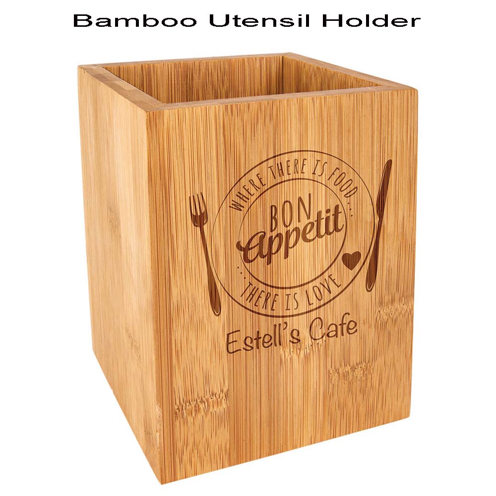 Bamboo Utensil Holder 3