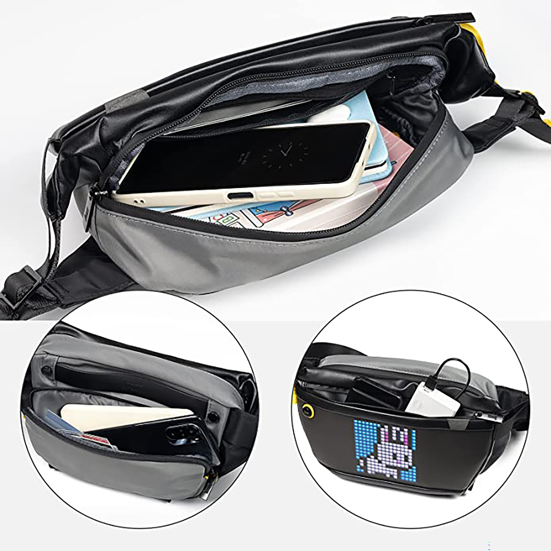 LED Display Waterproof Travel/Cycling Crossbody Bag 5