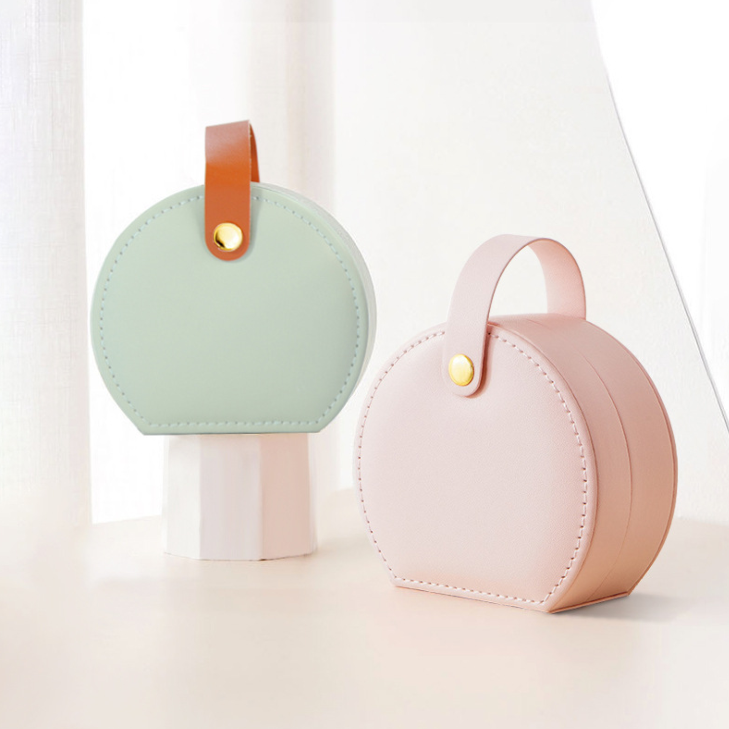 PU Leather Handheld Jewelry Storage Case 5