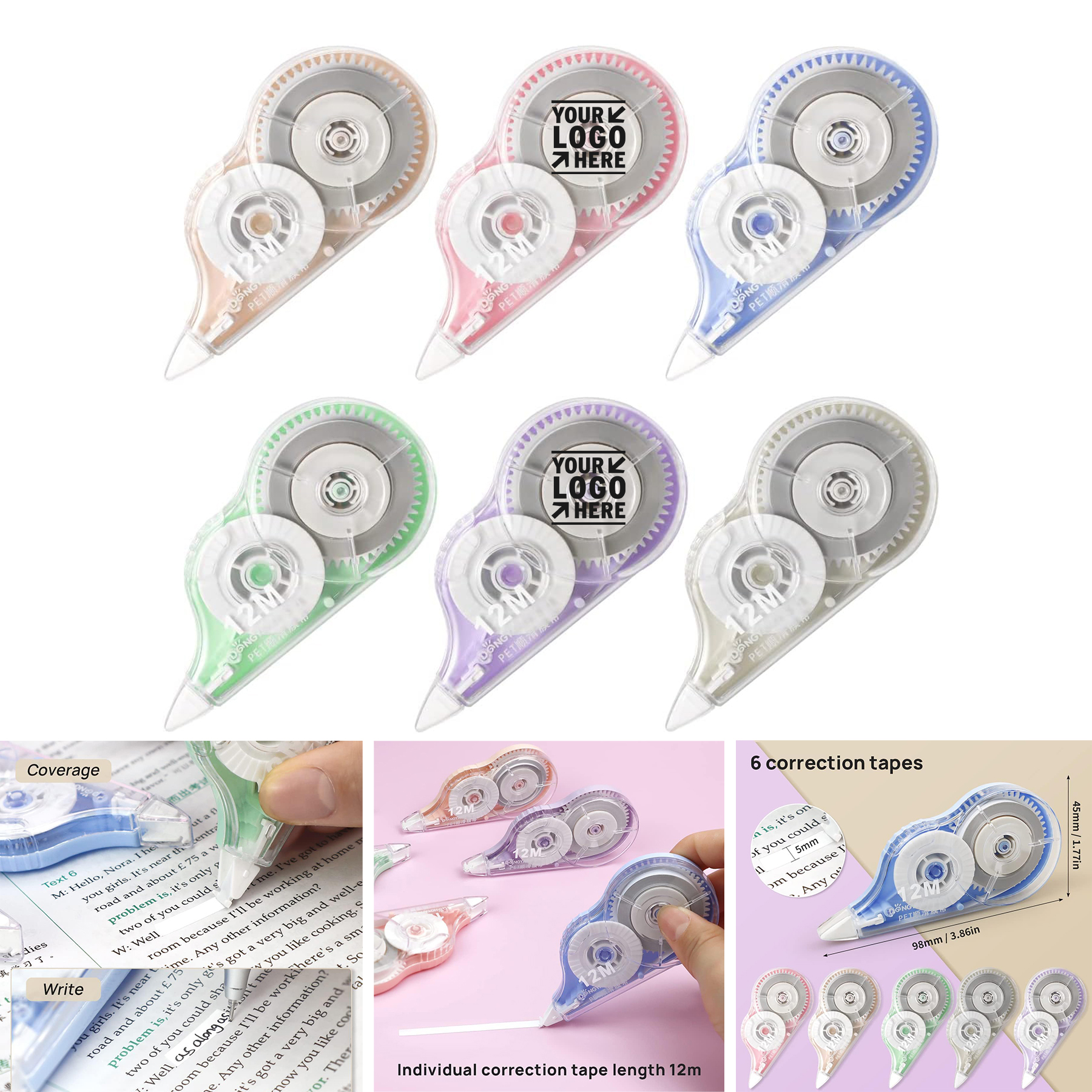 School Correct Wrong Writing 39.4 Ft Each Tear-Resistant White Out Correction Tape 2