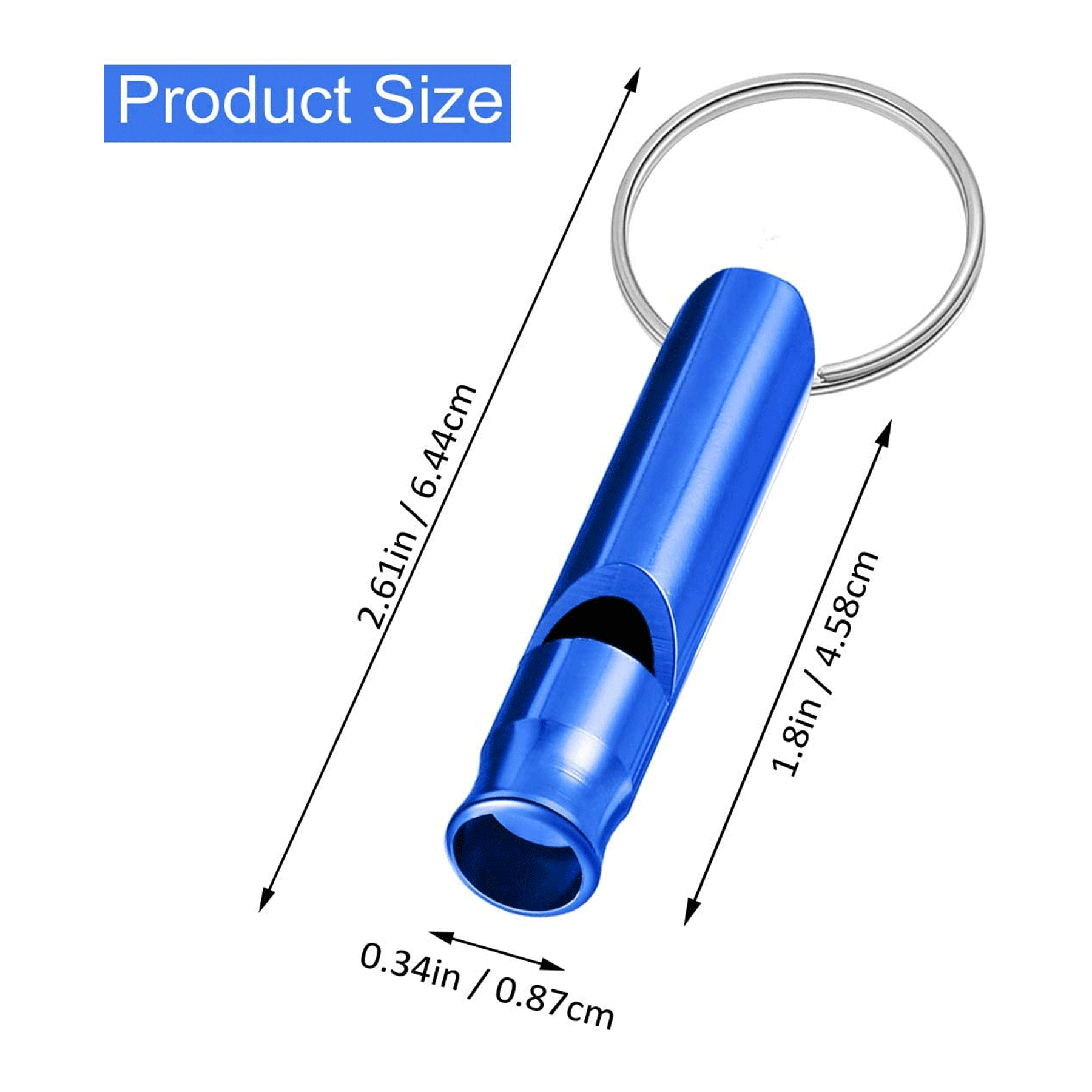Aluminum Whistle With Keychain 2