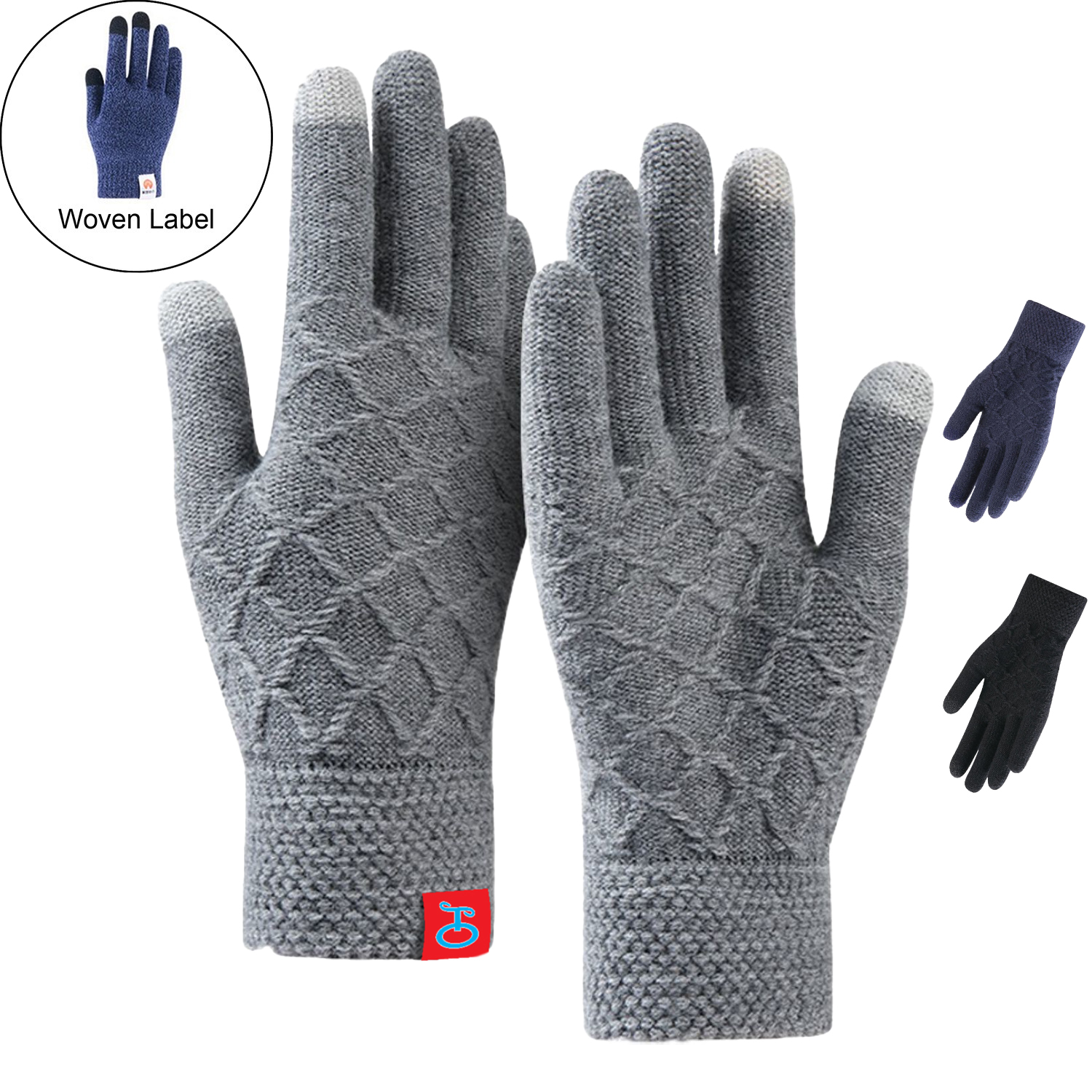 Cold Resistance Adult Gloves w/ 2 Finger Touch 3