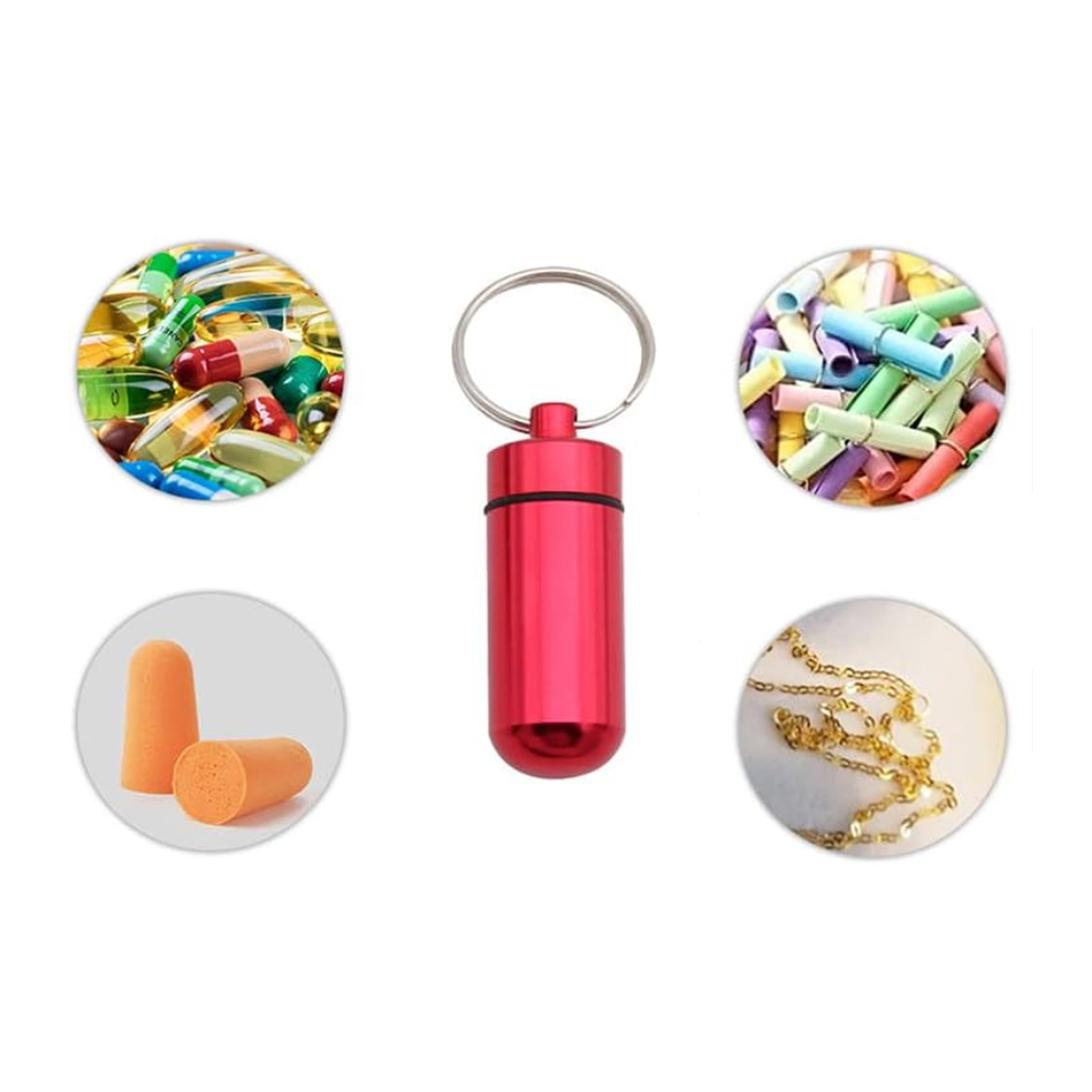 Waterproof Aluminum Small Medicine Box with Keychain 4
