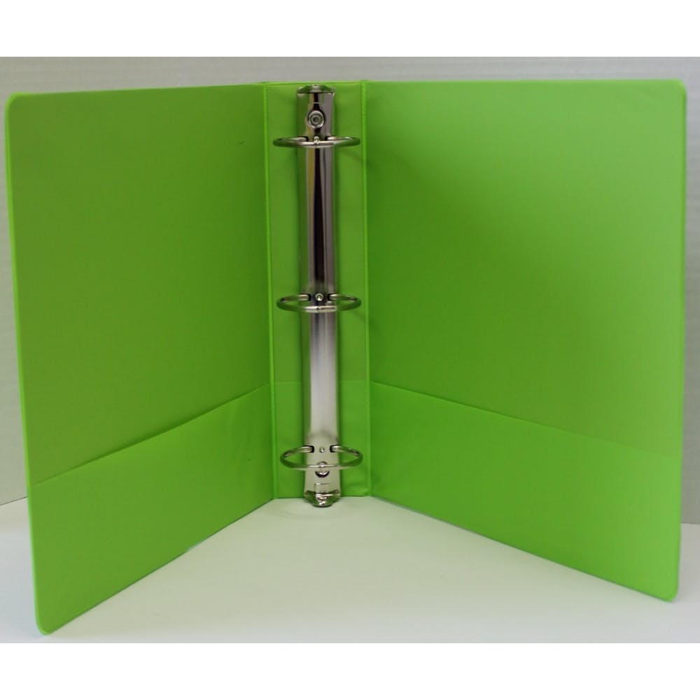 1" 3-Ring Binder - Lime Green 2 Pocket 1