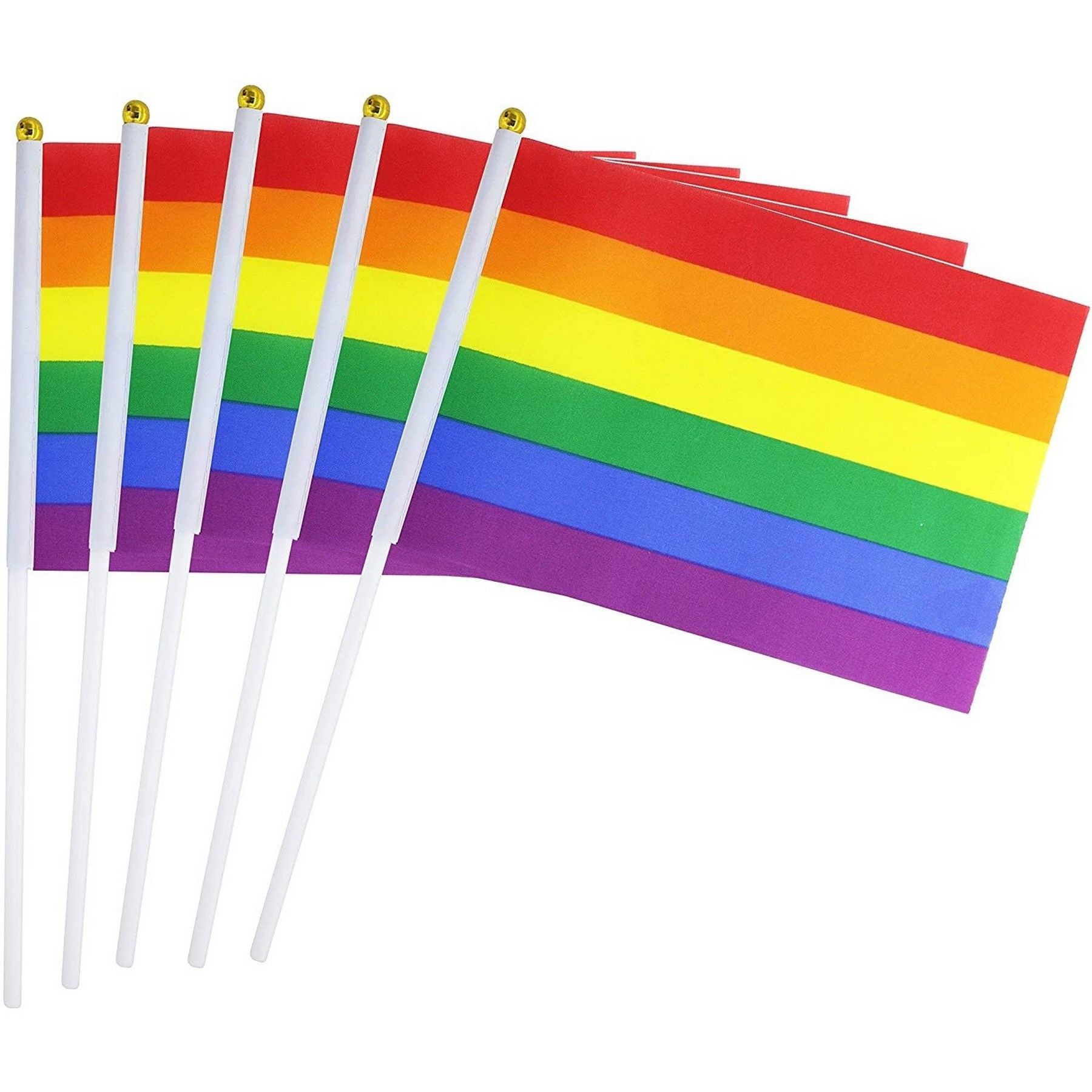 Rainbow Pride Flag Small Hand Held Stick Flag 11