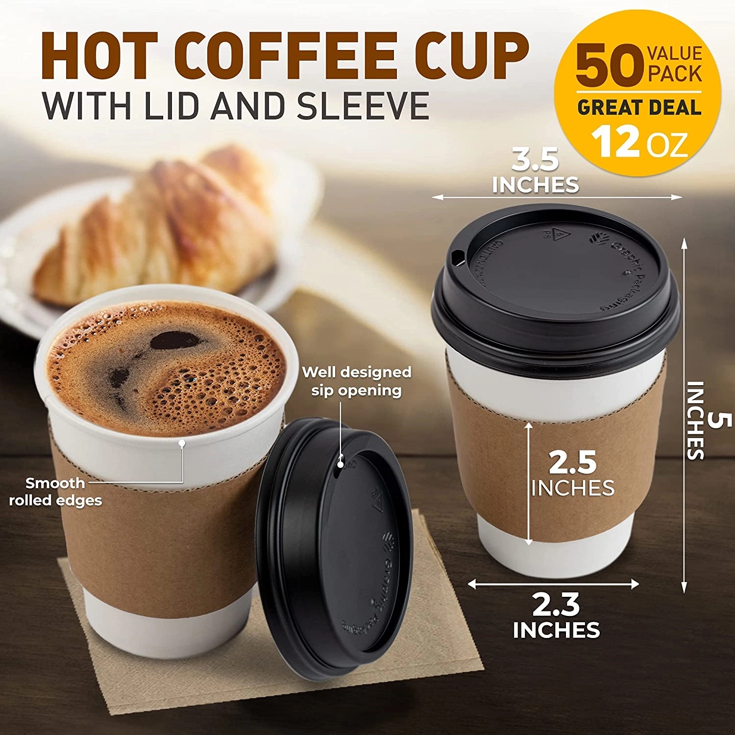 12Oz Hot Beverage Disposable Paper Coffee Cup 4