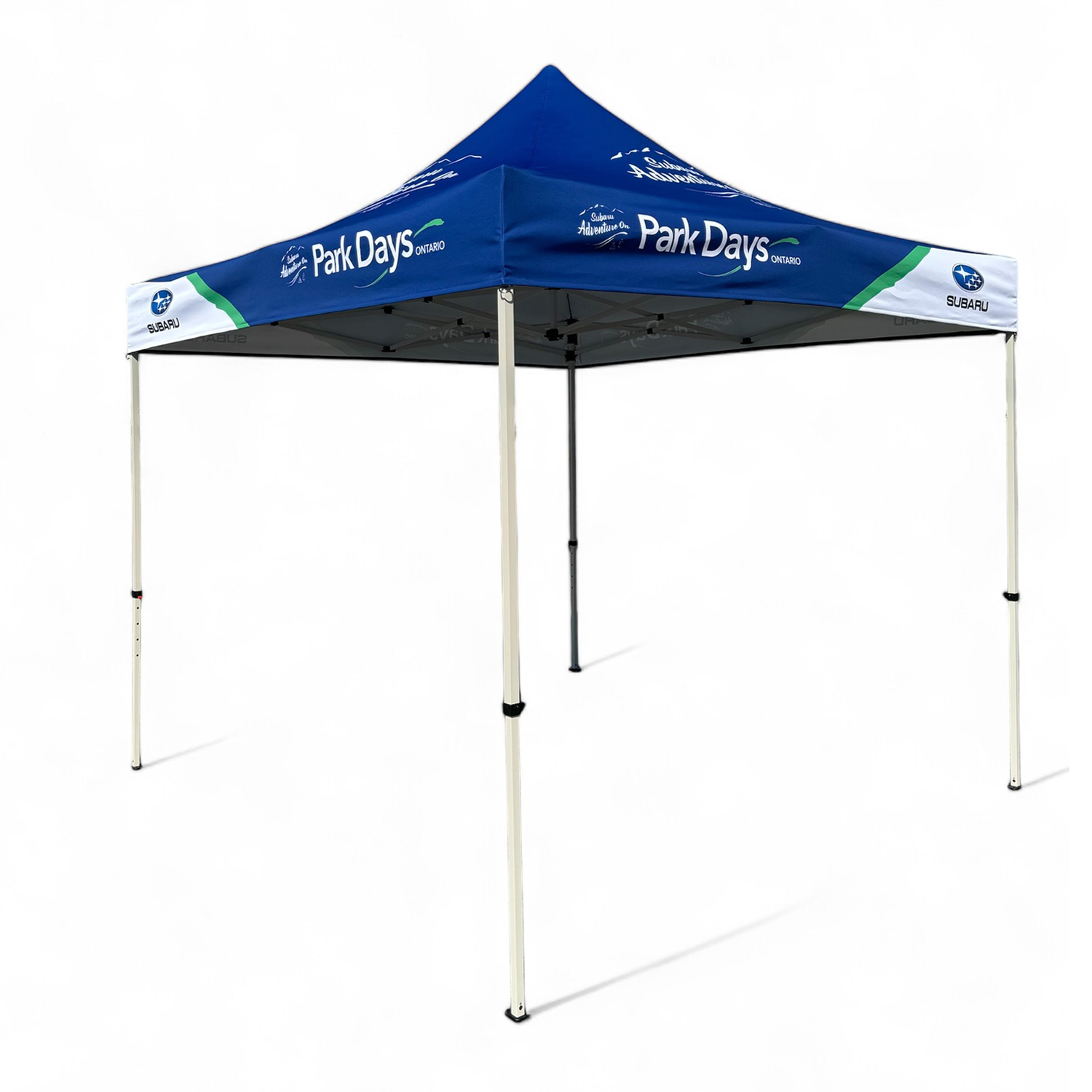 48Hr Quick Ship - 10' Steel Tent Kit, Includes Steel Frame, Sublimated Canopy, Case, Grass Stake Kit 29