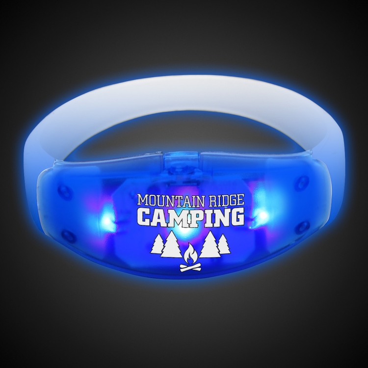 Sound Activated Blue LED Stretchy Bangle Bracelets(Pad Print) 2