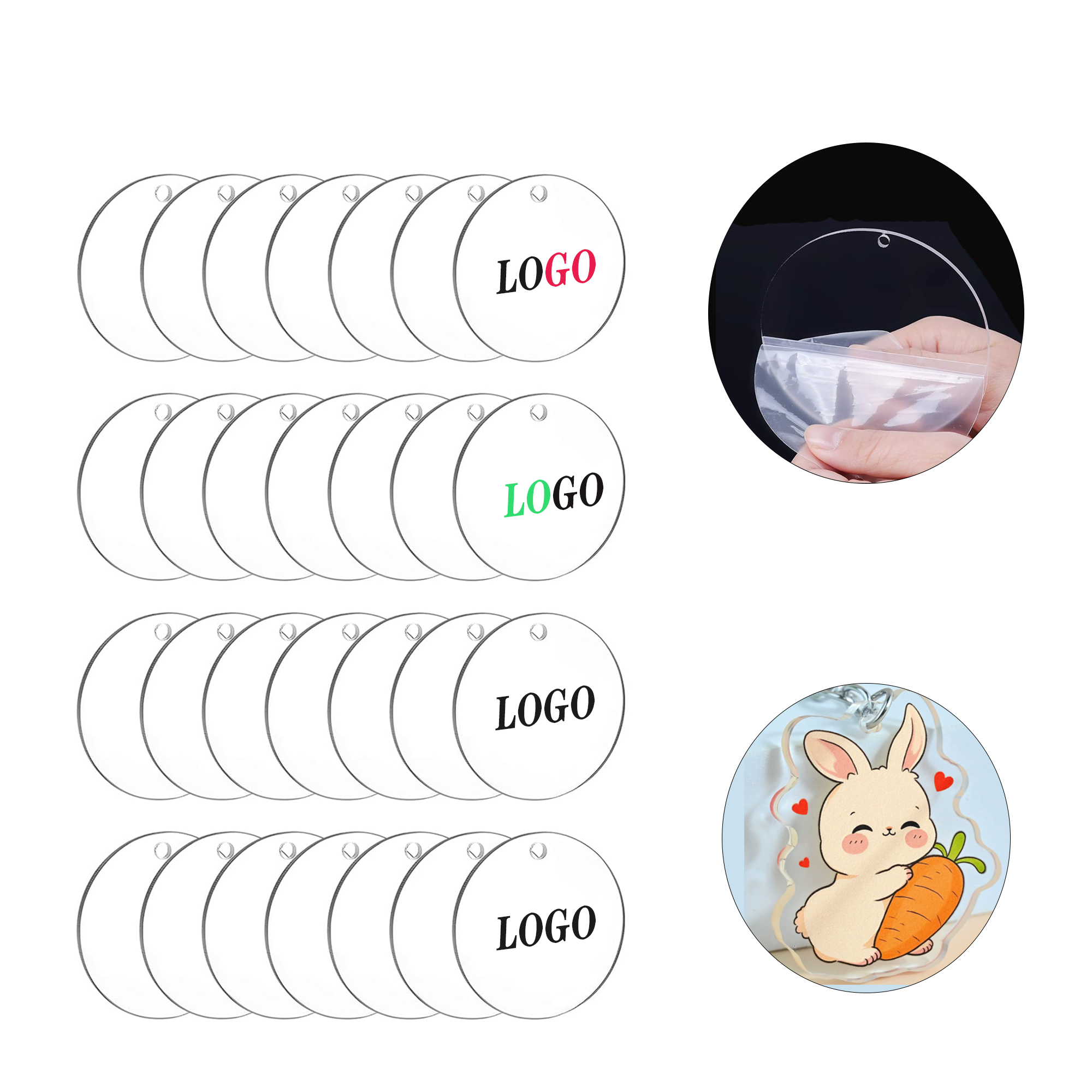 Portable Double Layer Acrylic Keychain 1