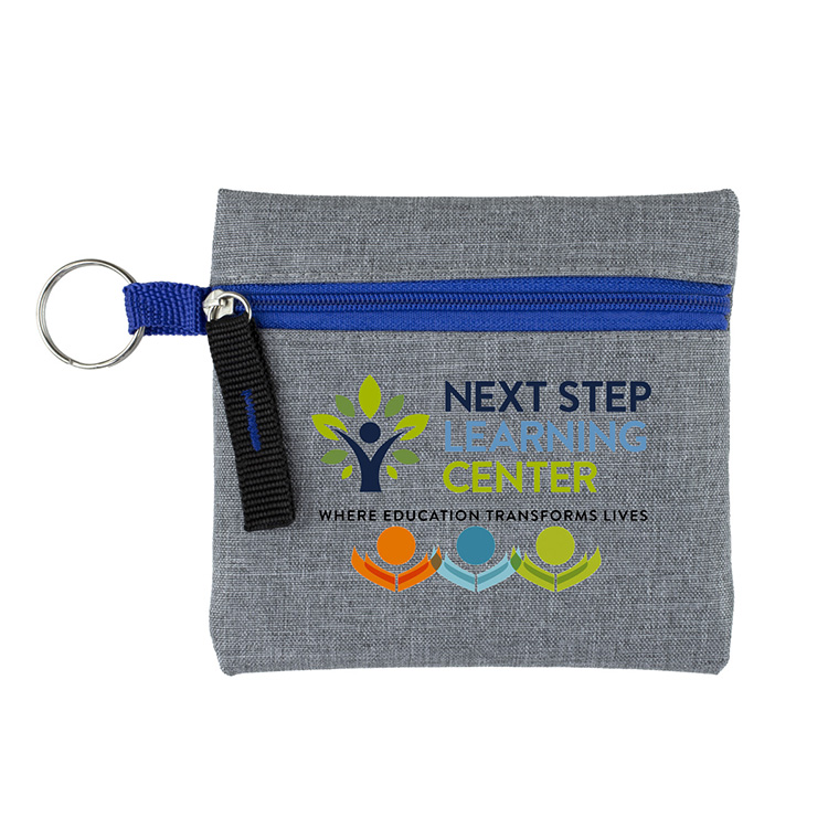 4-1/2" W x 4-1/2" H "CAPRI" Heathered Gray Zipper Pouch 16
