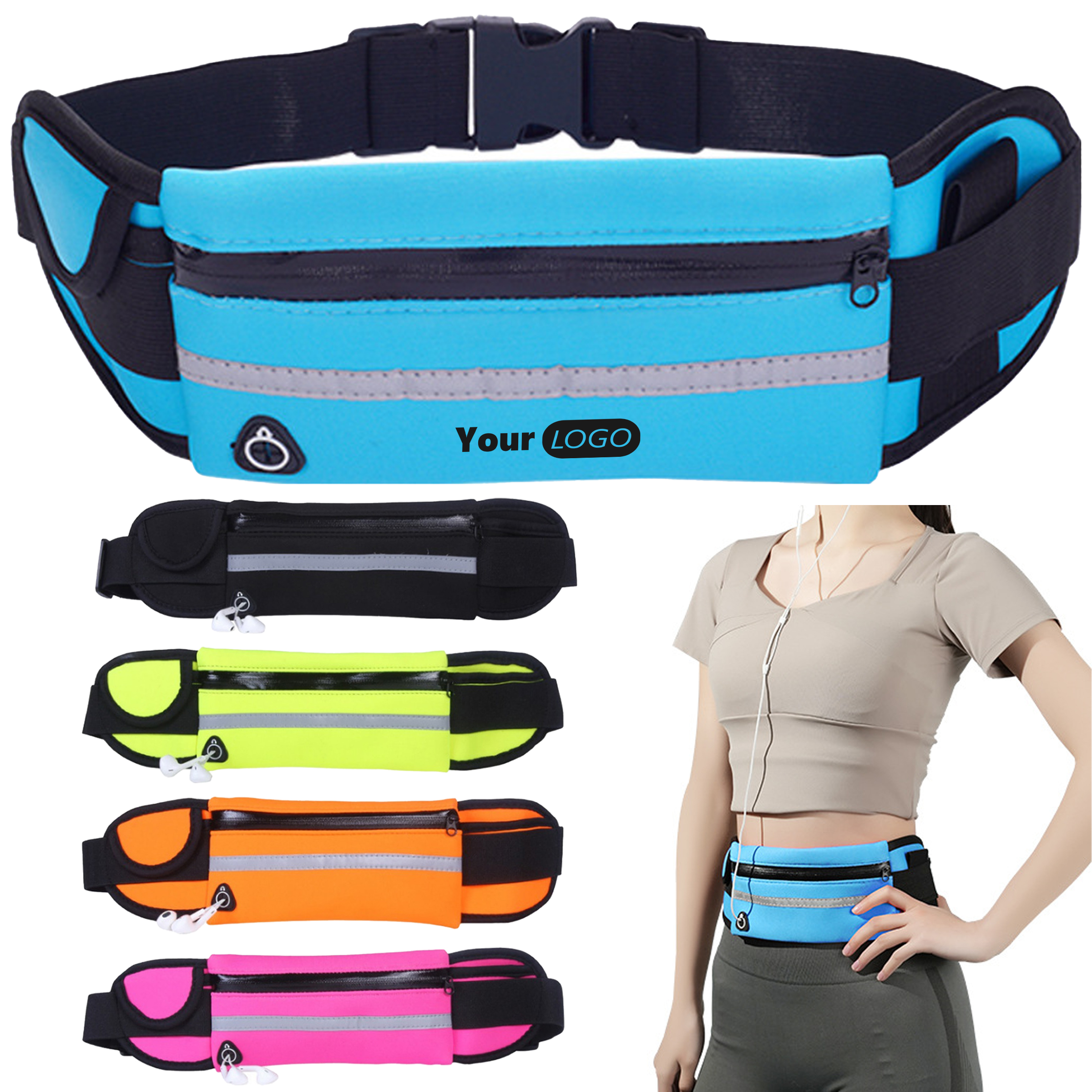 Canvas Outdoor Close Fitting Sports Waist Bag 8