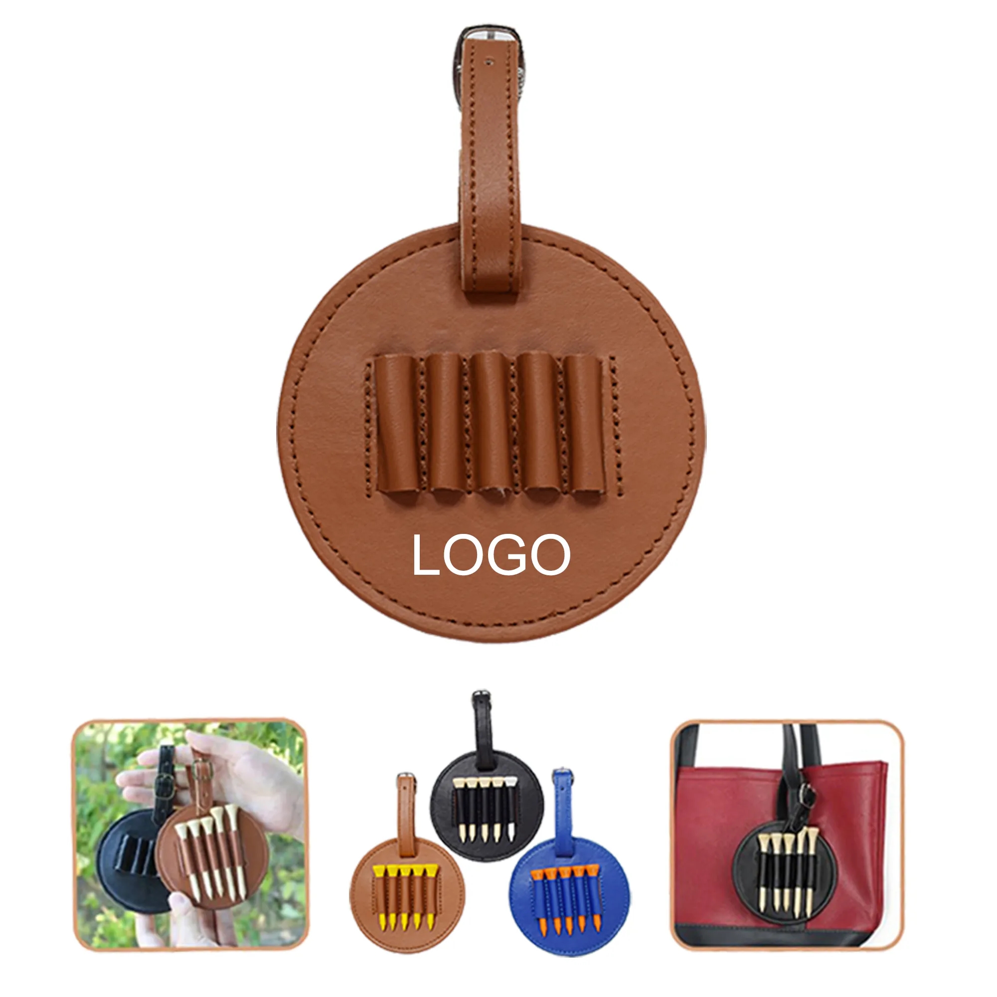 Golf Tee Holder Leather Case 1