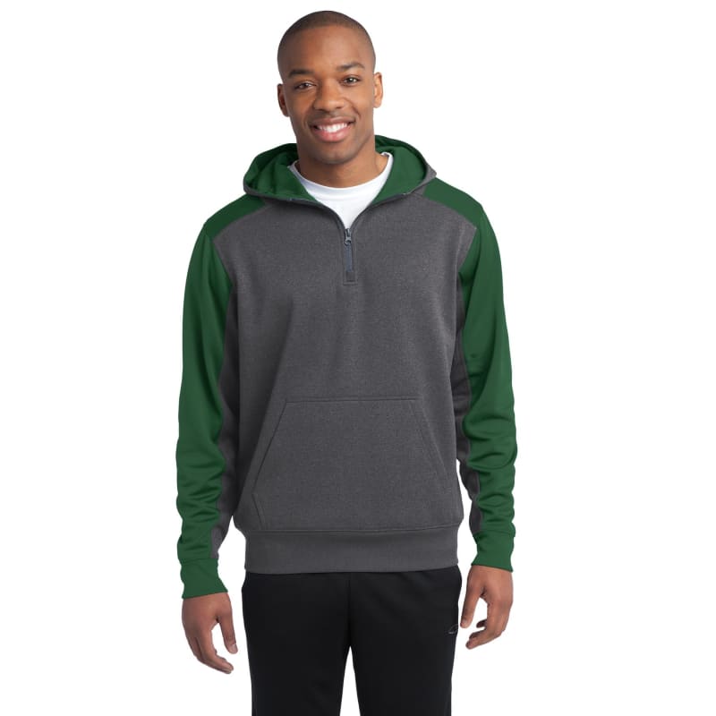 Sport-Tek Tech Fleece Colorblock 1/4-Zip Hooded Sweatshirt. 19