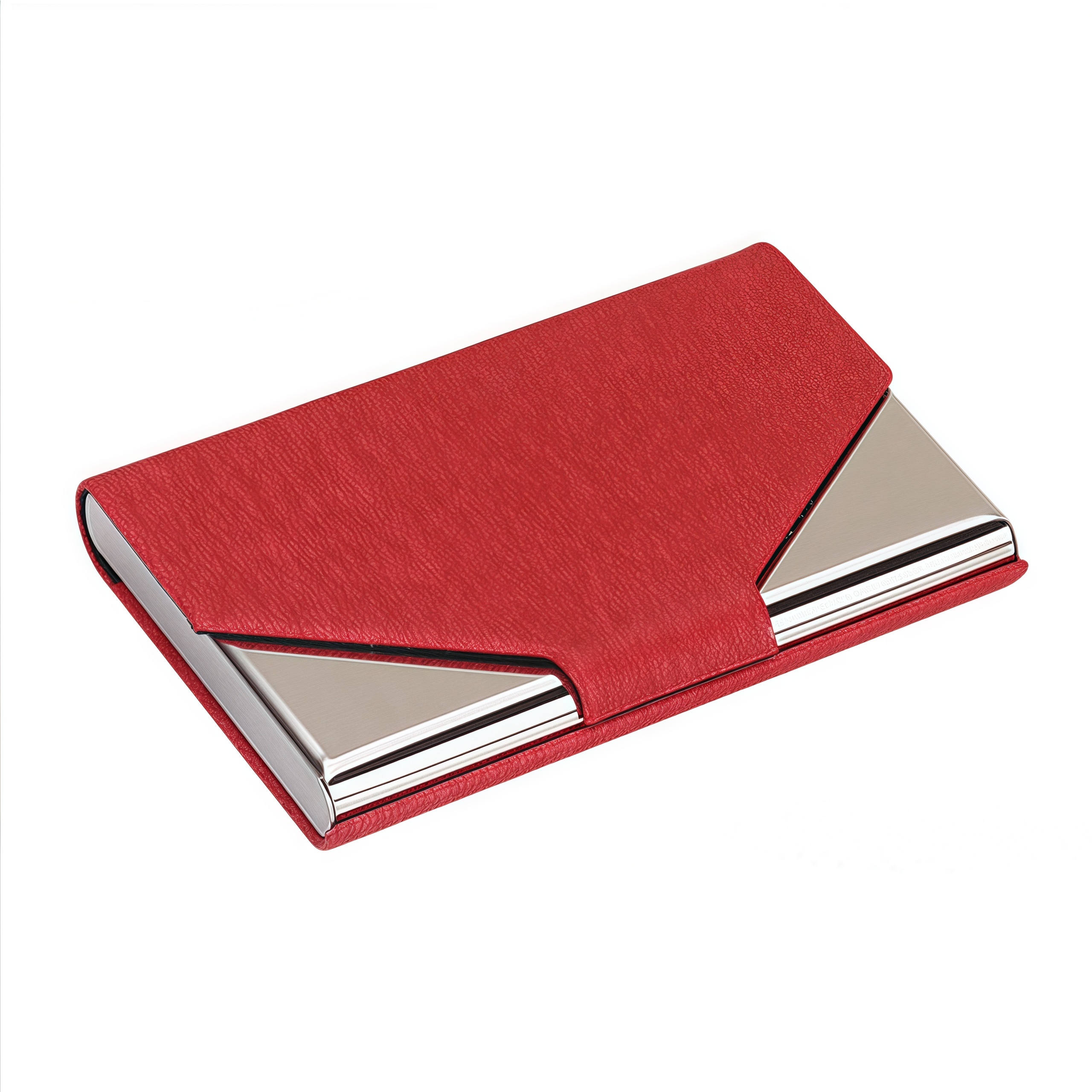 Metal Business Card Holder Office Gift Promotional Stainless Steel PU Card Case with Strong Magnet 4