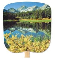 Scenic & Still Life Stock Mountain Reflection Fan