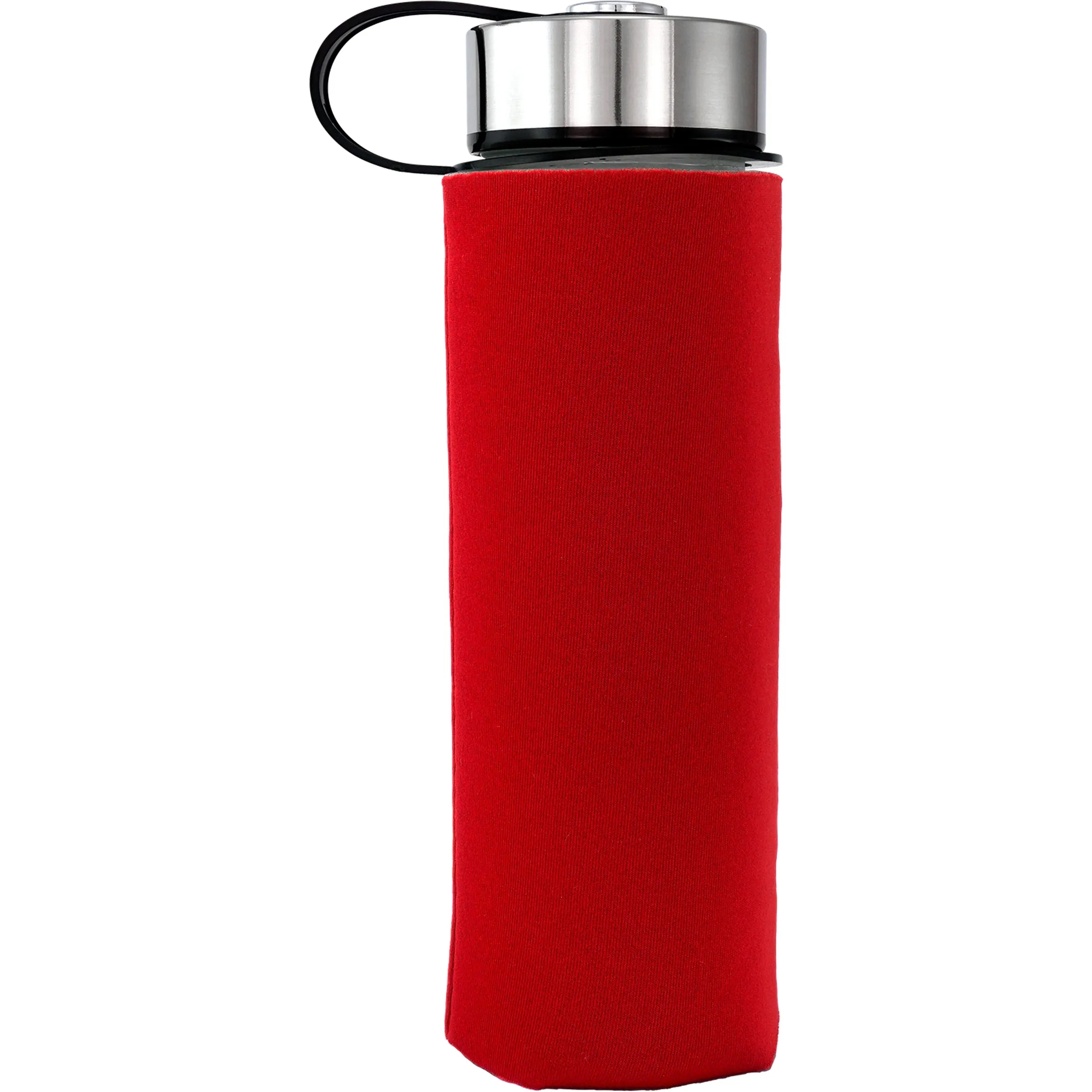 Metal Lanyard Lid 22 oz. Frosted Glass Sleeve Bottle 8