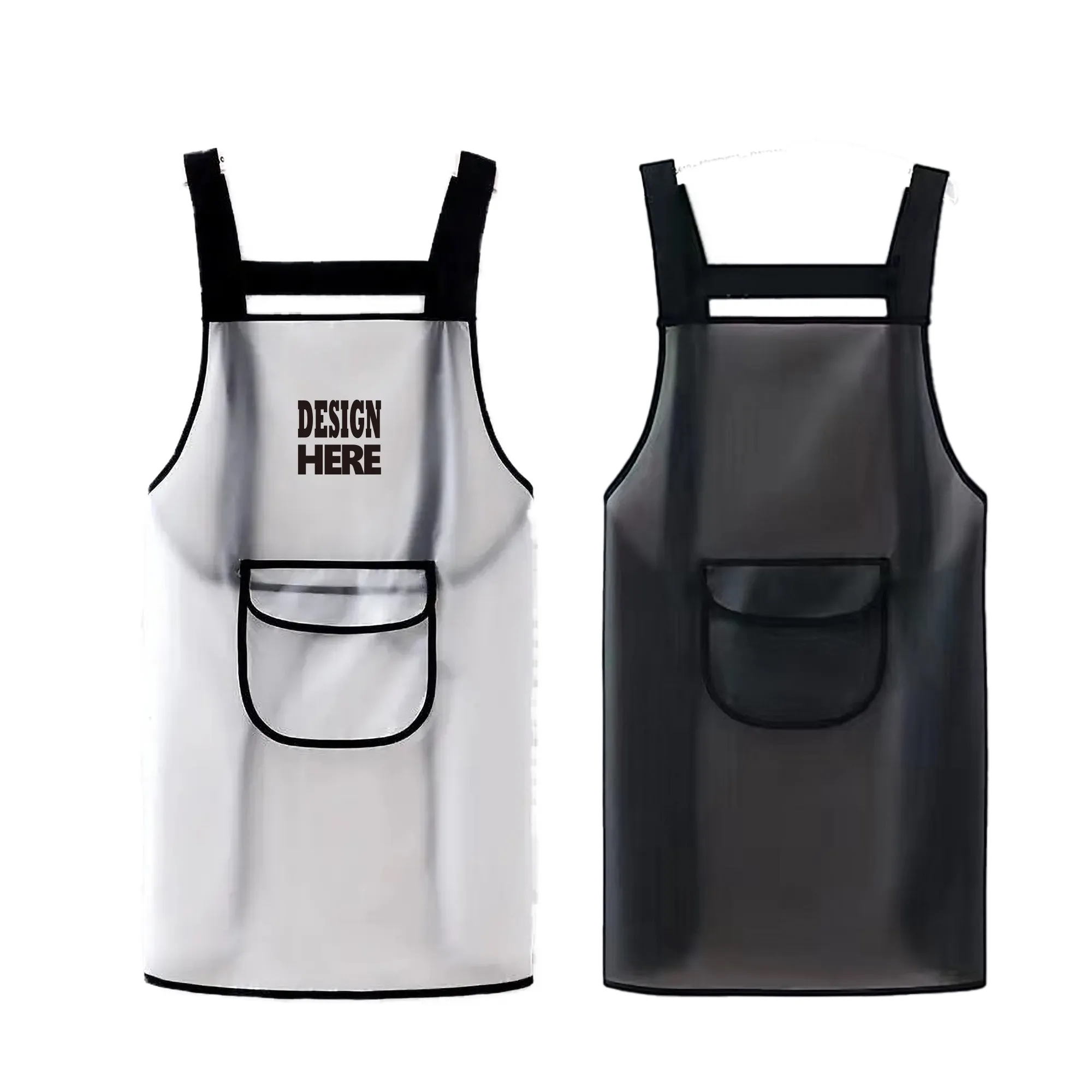 Clear Apron with Pockets Unisex Fit Chefs Stylists Food TPU