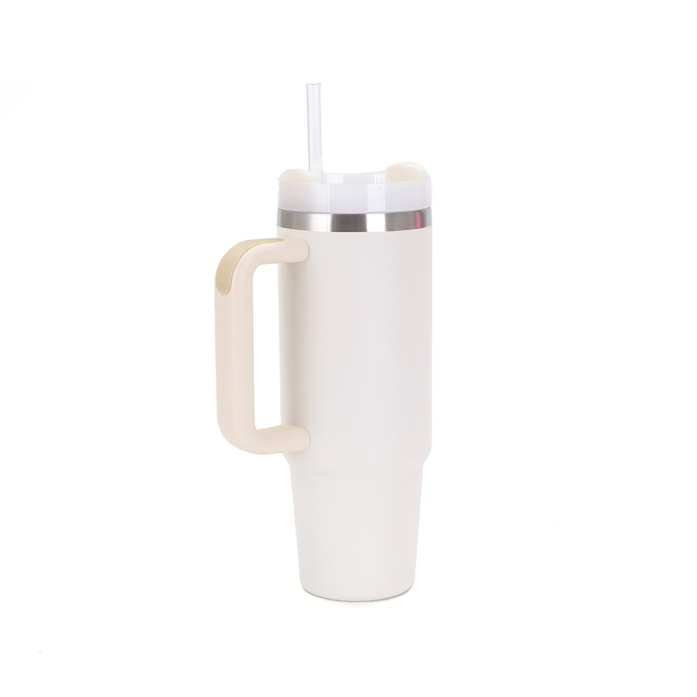 30OZ Double Walls Stainless Steel Auto Tumbler With Straw And Handle 13