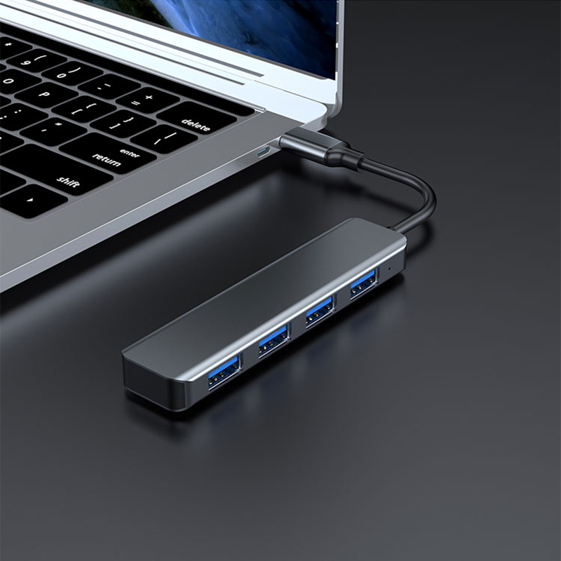 Slim Type-C 4-Port USB 3.0 Adapter – Compatible with MacBook & Laptops 3
