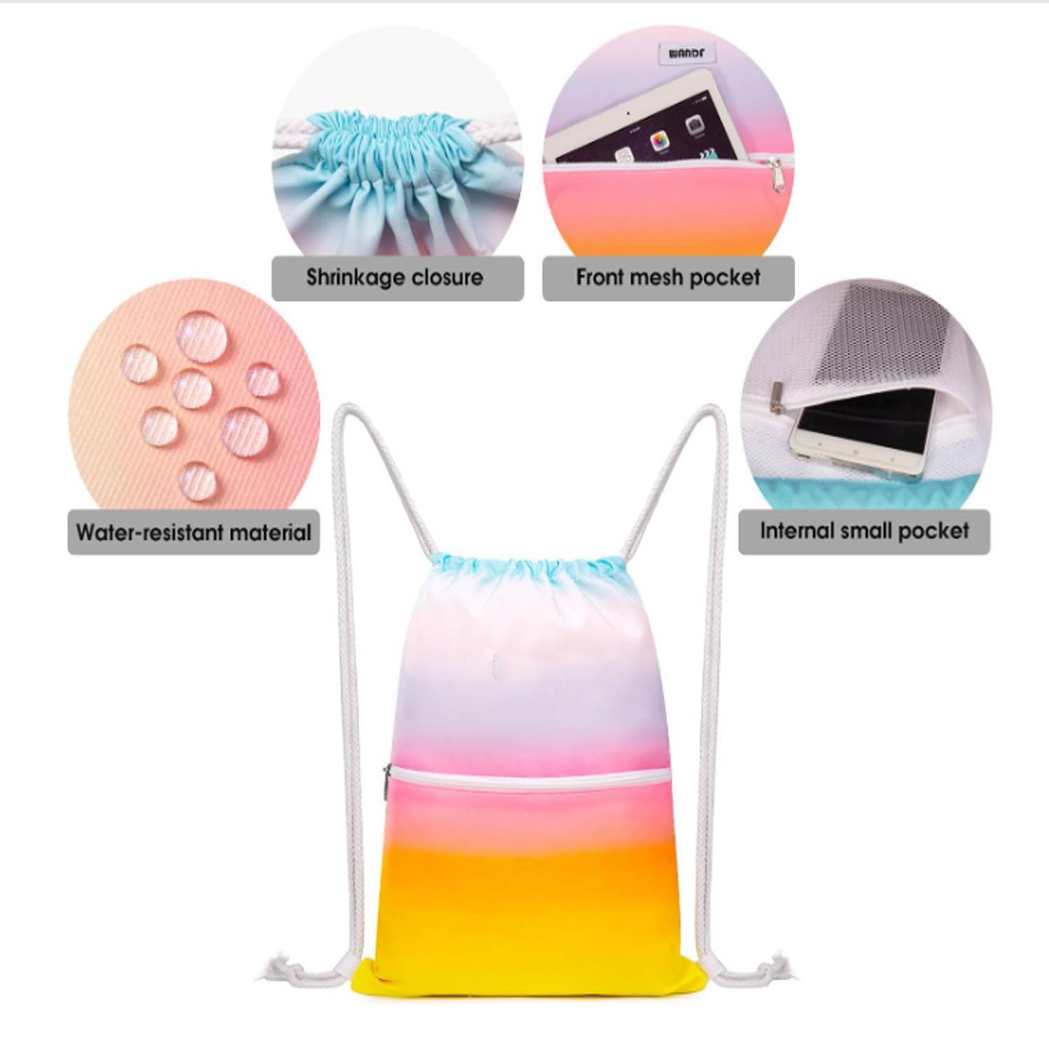 New waterproof drawstring backpack w/ dual shoulders 10