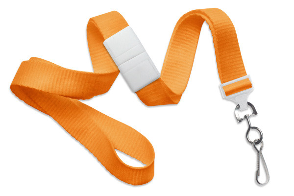 5/8" Blank Breakaway Lanyard w/Swivel Hook (Orange) 2