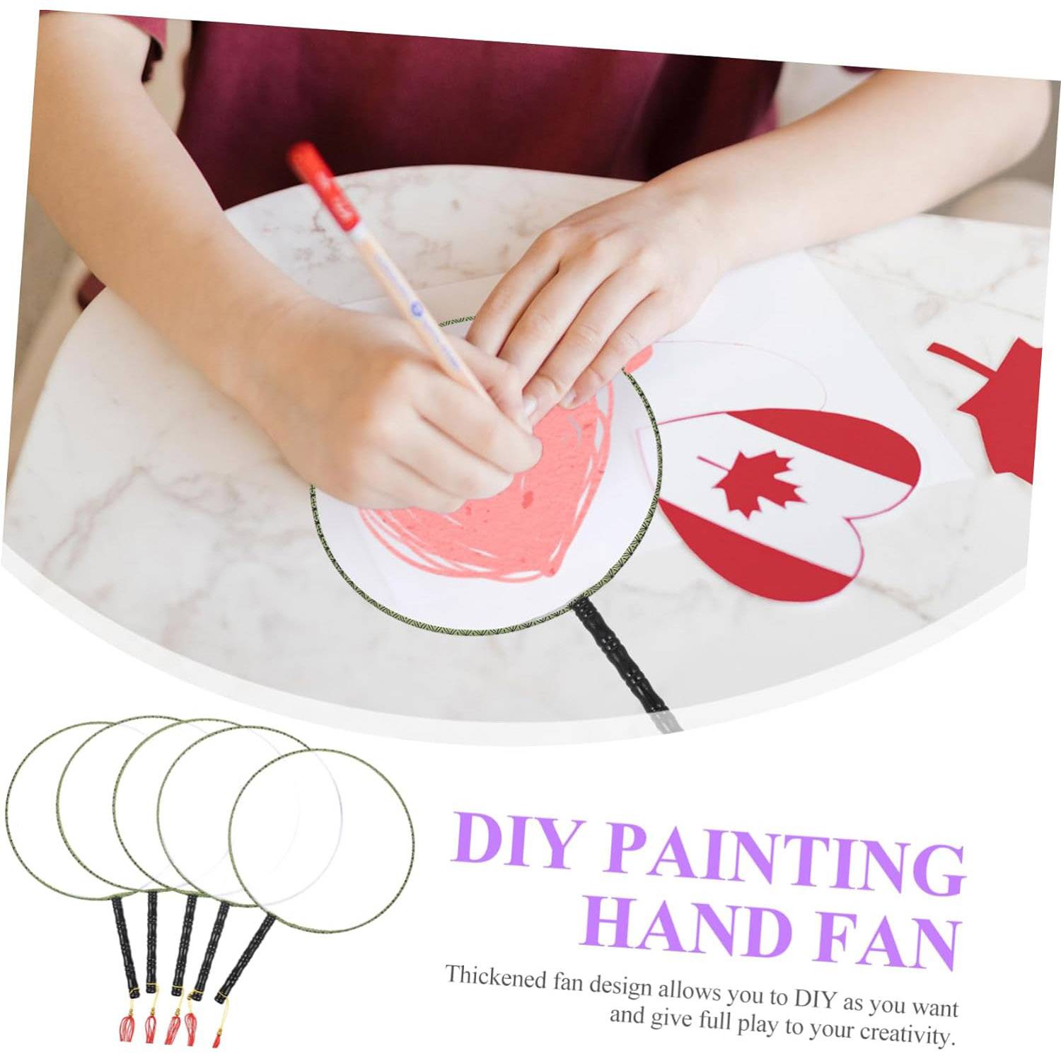 DIY Hand-Painted Court Fan W/ Tassels 9