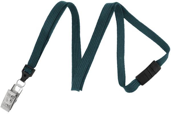 3/8" Breakaway Blank Lanyard w/Bulldog Clip (Teal Blue) 1