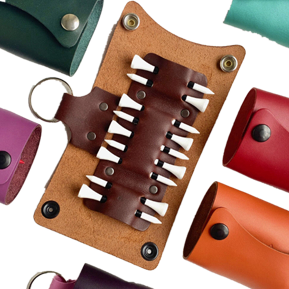 Portable Foldable Leather Golf Tees Holder 3