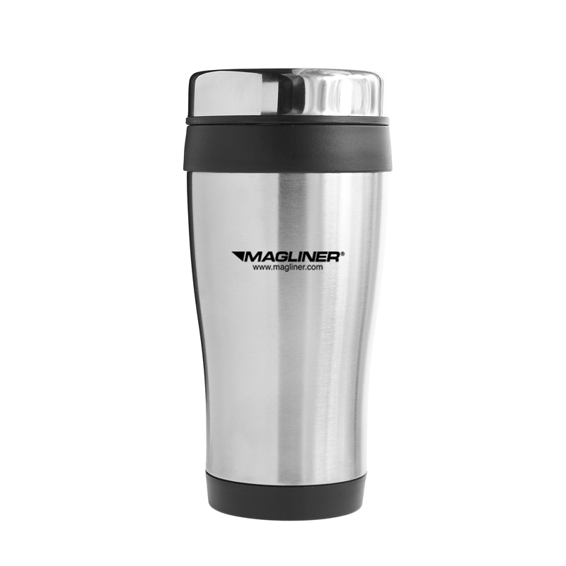 16 Oz. Traveler Double Wall Stainless Steel Tumbler (Silver/Black) 3