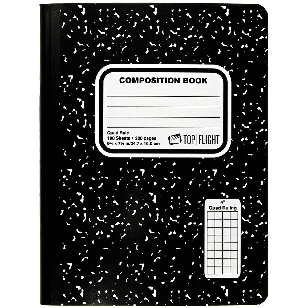Marbled Composition Books - Quad-Ruled 100 Sheets Black 1