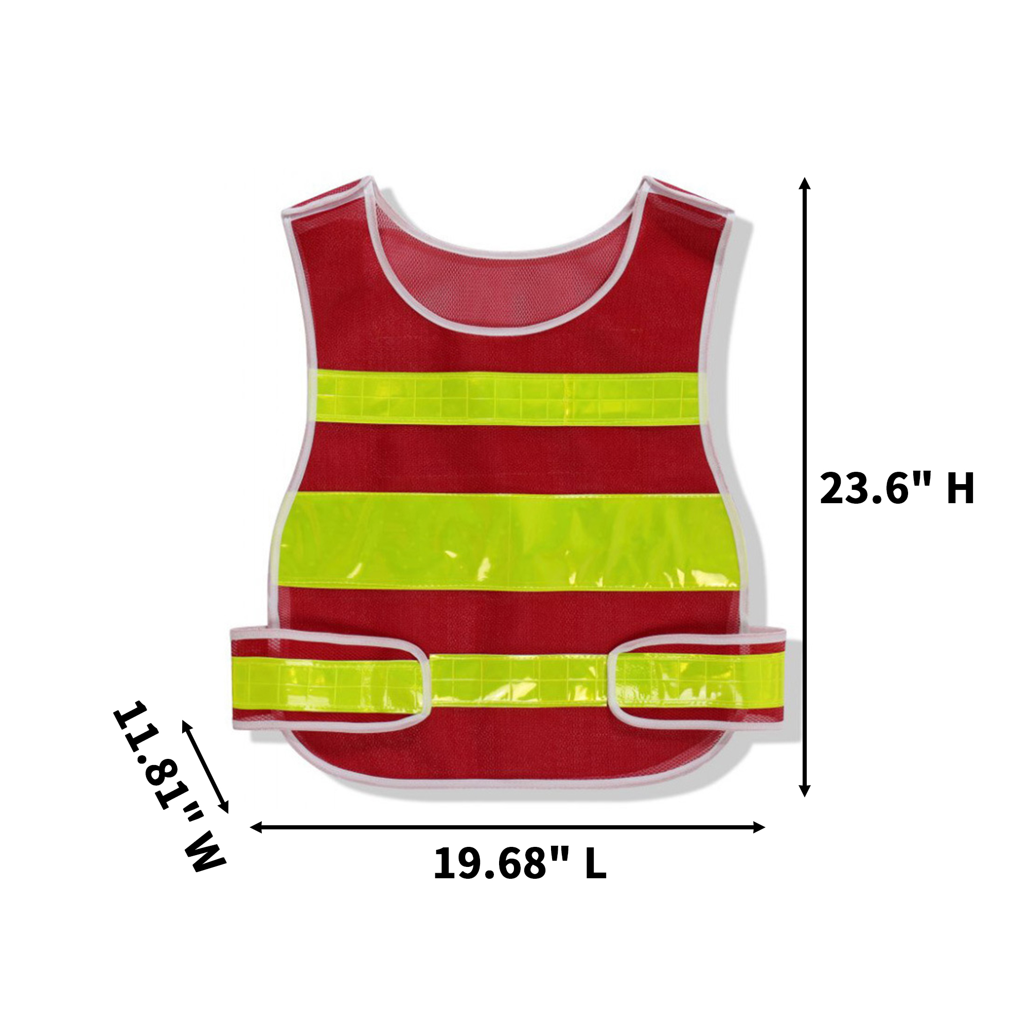 High Visibility Mesh Safety Vest With Adjustable Closure 19.68" Length X 11.81" Width X 23.6 2
