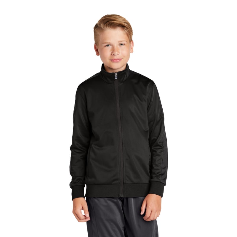 Sport-Tek Youth Tricot Sleeve Stripe Track Jacket. 20