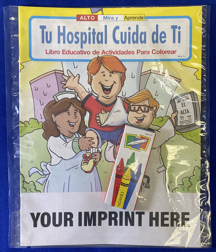 COLORING SET - Your Hospital Cares About You (Spanish) Coloring Book Fun Pack 3